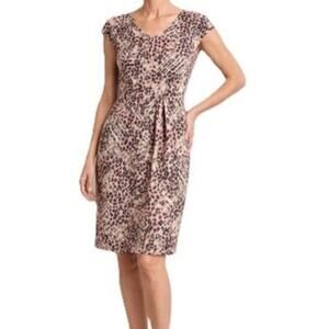 Jon & Anna Dress XL Pink Black Animal Print Sleeveless Midi Careerwear Spring XL